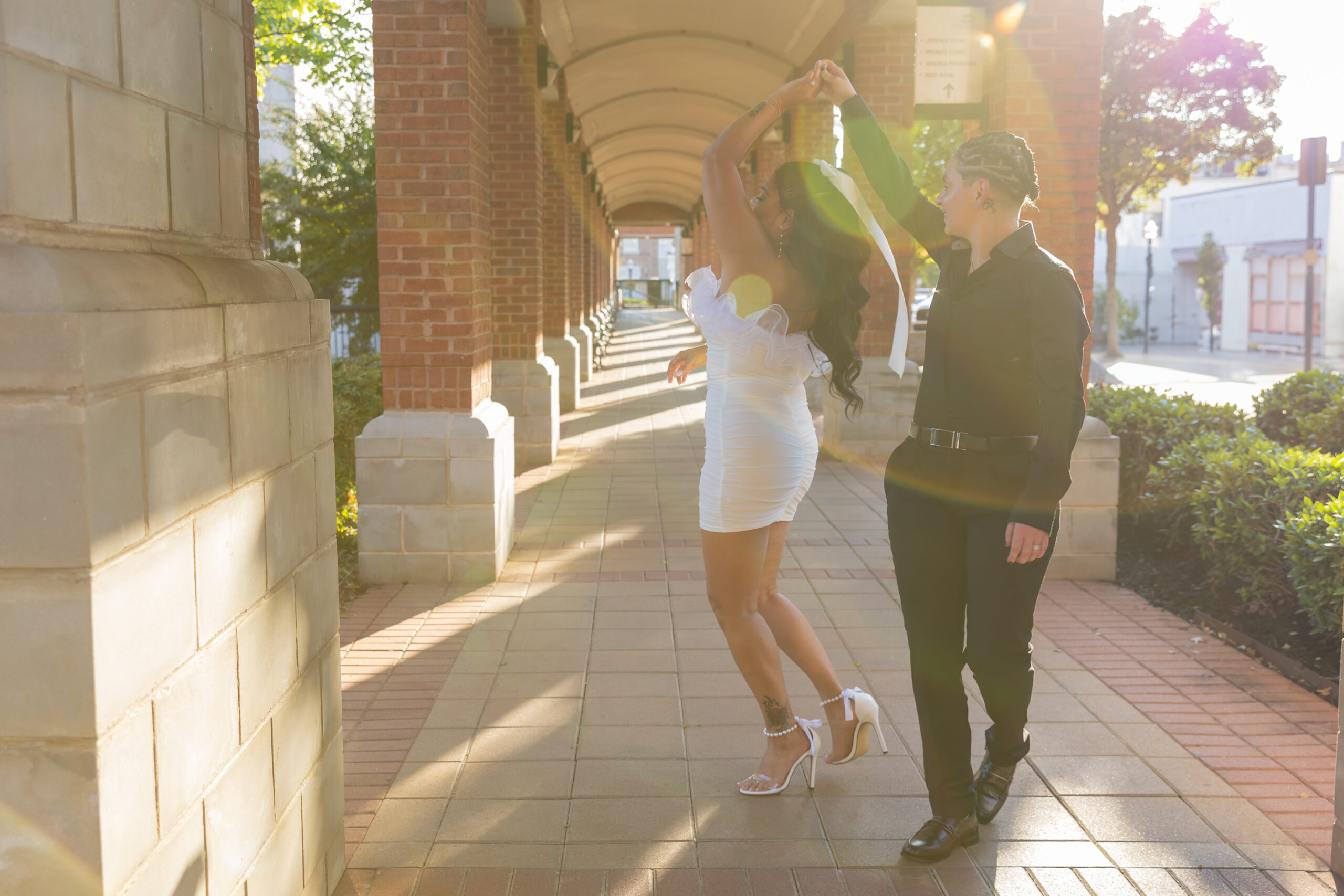 Engagement shoot at Gainesville Square in Georgia.