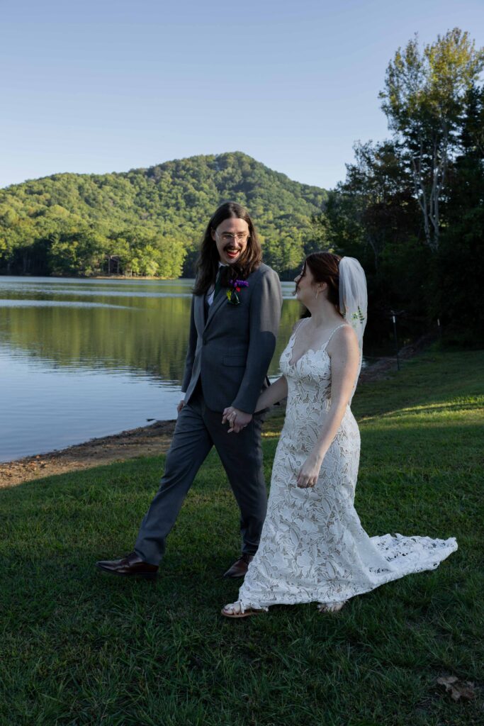 intimate wedding couples portraits, outdoor mountain views