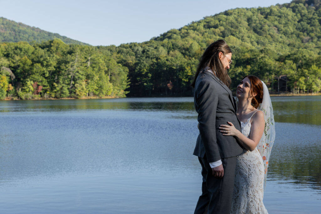 intimate wedding couples portraits, outdoor mountain views