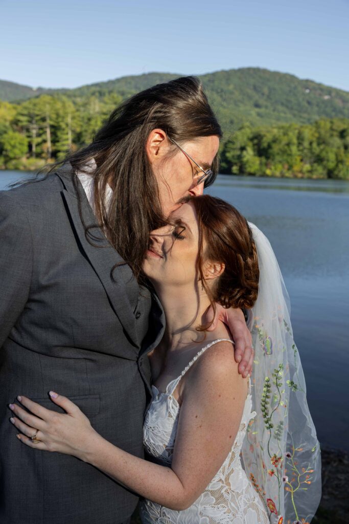 intimate wedding couples portraits, outdoor mountain views