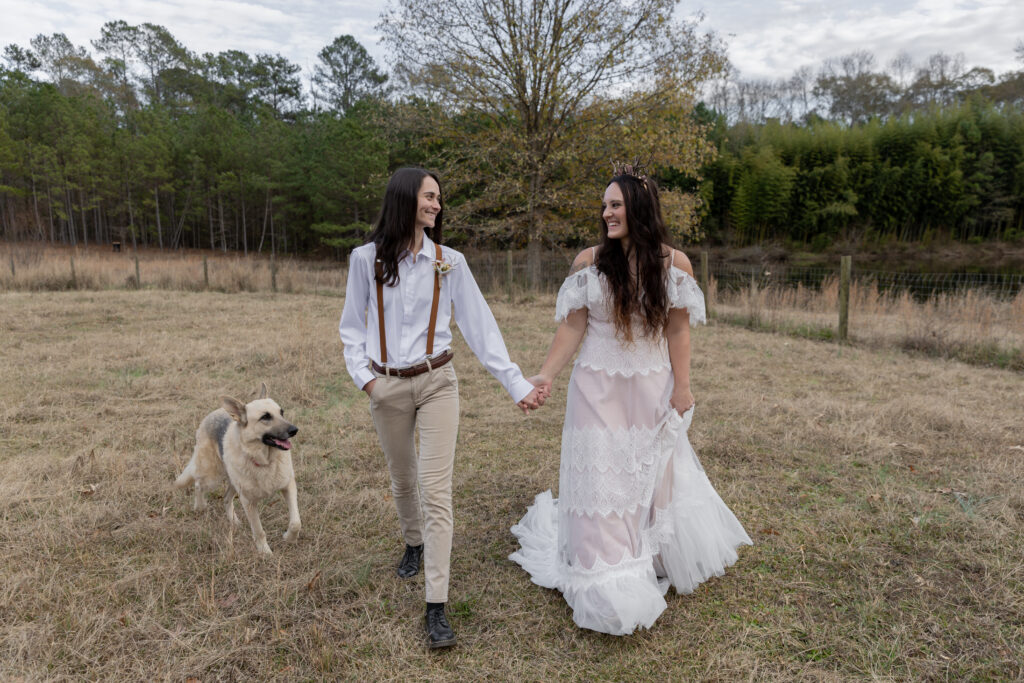 georgia elopement photographer, lgbtq wedding, dogs as witnesses, love is love, georgia elopements, elopement photography