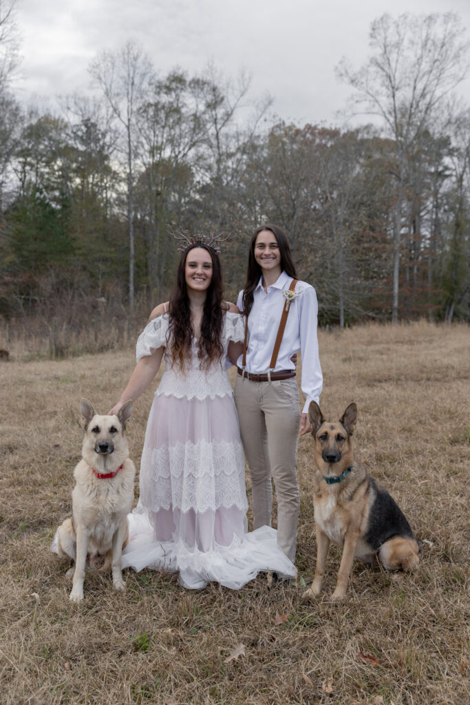 georgia elopement photographer, lgbtq wedding, dogs as witnesses, love is love, georgia elopements, elopement photography