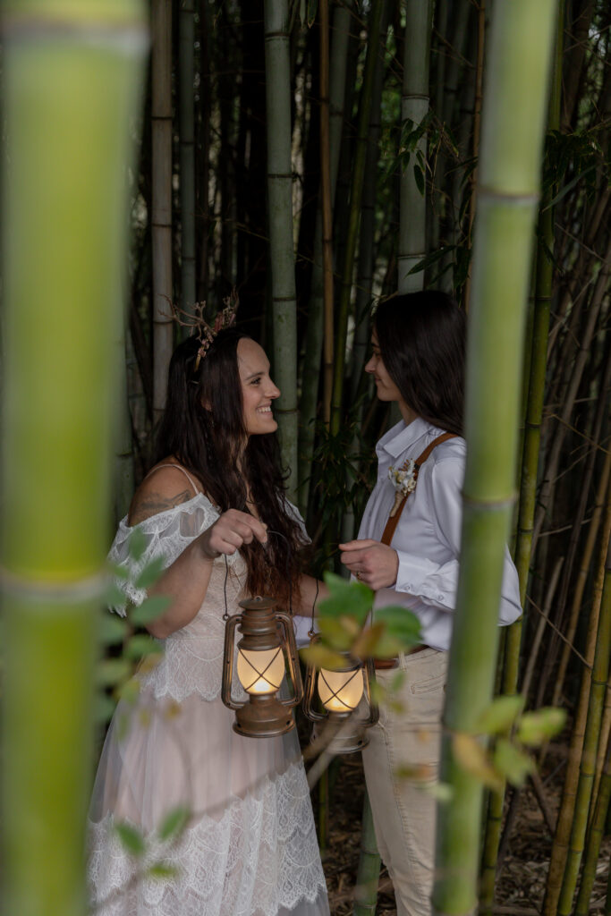 georgia elopement photographer, lgbtq wedding, dogs as witnesses, love is love, georgia elopements, elopement photography, bamboo forest