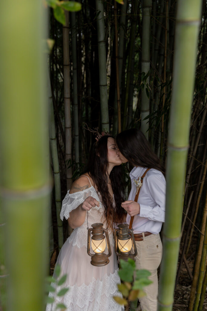 georgia elopement photographer, lgbtq wedding, dogs as witnesses, love is love, georgia elopements, elopement photography, bamboo forest