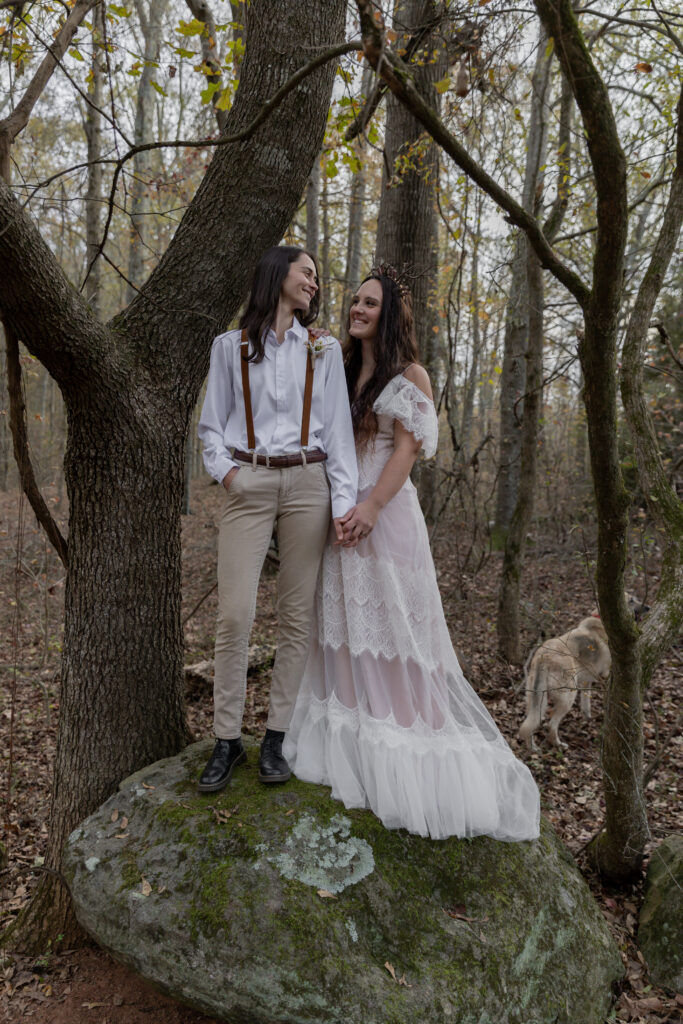 georgia elopement photographer, lgbtq wedding, dogs as witnesses, love is love, georgia elopements, elopement photography