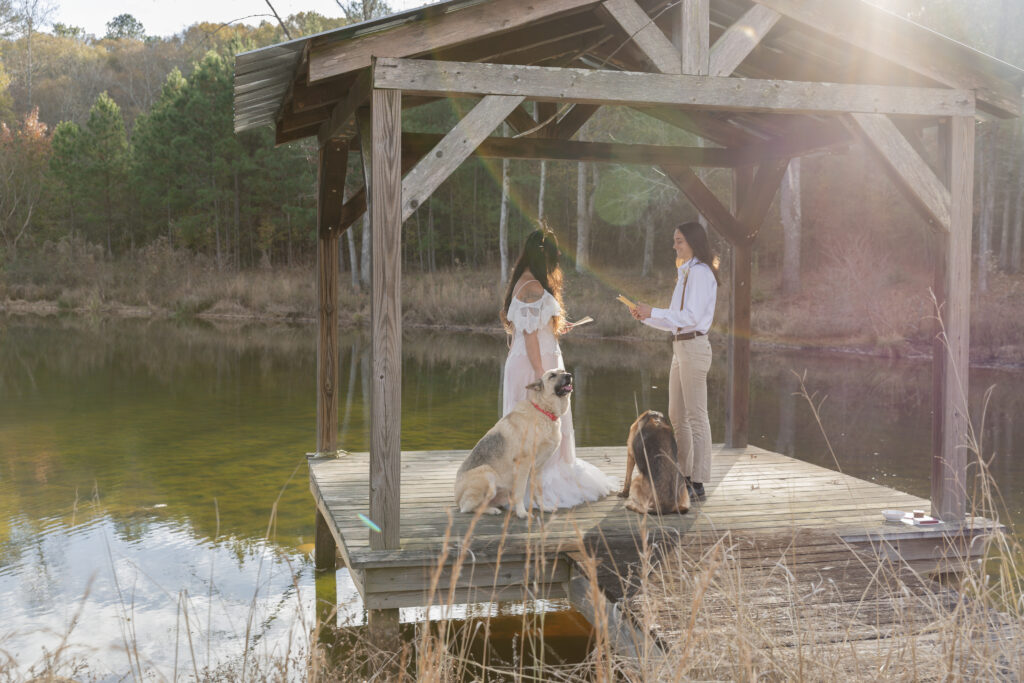 georgia elopement photographer, lgbtq wedding, dogs as witnesses, love is love, georgia elopements, elopement photography