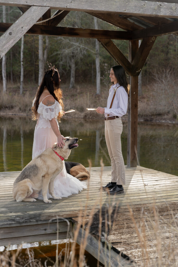 georgia elopement photographer, lgbtq wedding, dogs as witnesses, love is love, georgia elopements, elopement photography