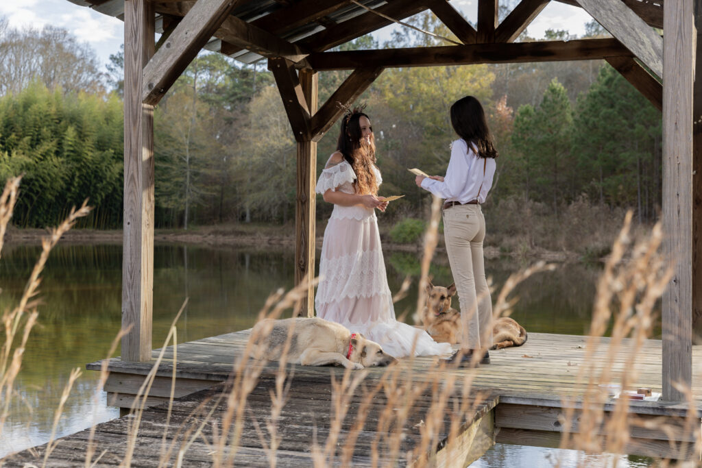 georgia elopement photographer, lgbtq wedding, dogs as witnesses, love is love, georgia elopements, elopement photography