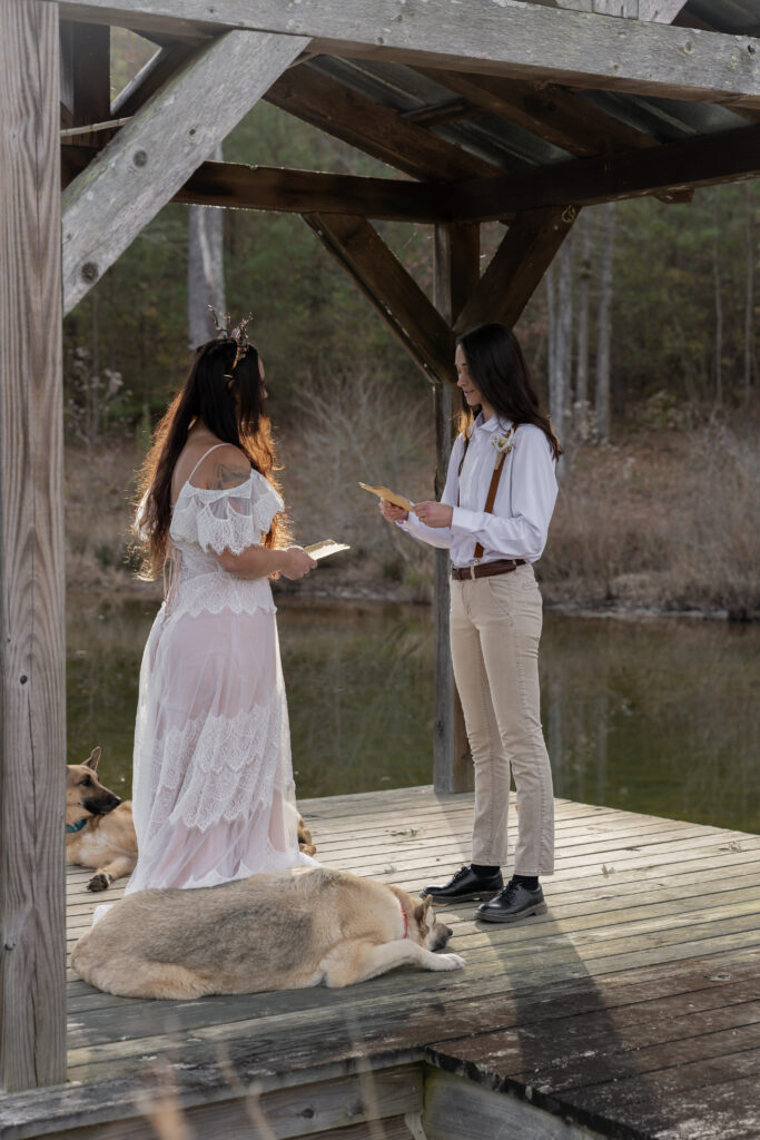 georgia elopement photographer, lgbtq wedding, dogs as witnesses, love is love, georgia elopements, elopement photography