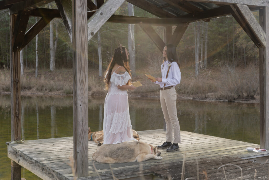 georgia elopement photographer, lgbtq wedding, dogs as witnesses, love is love, georgia elopements, elopement photography