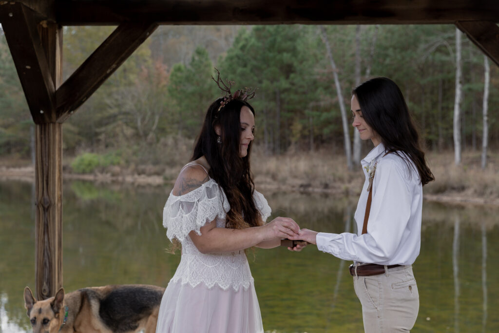 georgia elopement photographer, lgbtq wedding, dogs as witnesses, love is love, georgia elopements, elopement photography