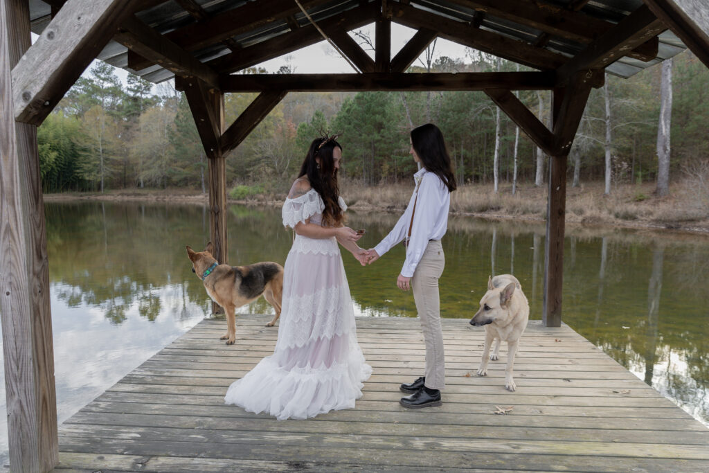 georgia elopement photographer, lgbtq wedding, dogs as witnesses, love is love, georgia elopements, elopement photography