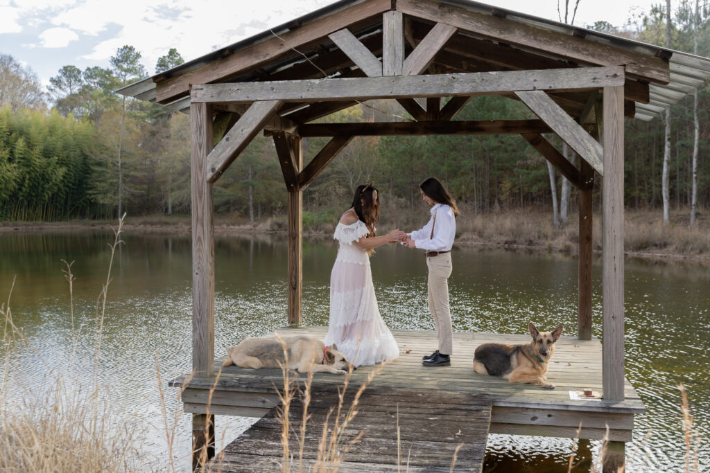 georgia elopement photographer, lgbtq wedding, dogs as witnesses, love is love, georgia elopements, elopement photography