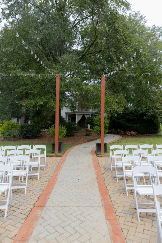The ceremony walkway facing the house.