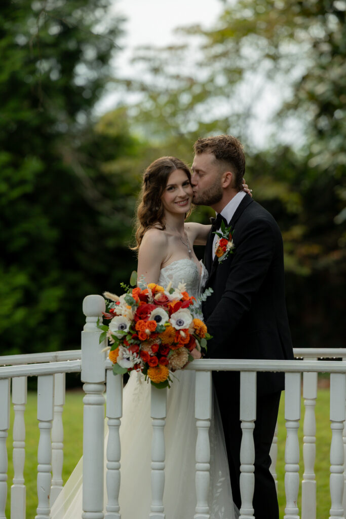 A couples portrait on the bridge.